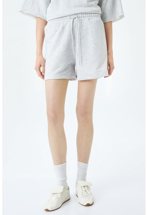 Pantaloni scurti din amestec de bumbac cu buzunare laterale-FEMEI/IMBRACAMINTE/Pantaloni si colanti-IMBRACAMINTE/Pantaloni si colanti