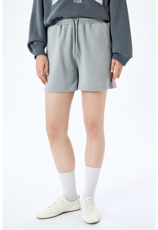 Pantaloni scurti din amestec de bumbac cu buzunare laterale-FEMEI/IMBRACAMINTE/Pantaloni si colanti-IMBRACAMINTE/Pantaloni si colanti