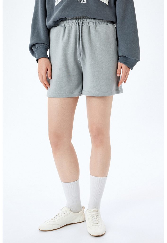 Pantaloni scurti din amestec de bumbac cu buzunare laterale-FEMEI/IMBRACAMINTE/Pantaloni si colanti-IMBRACAMINTE/Pantaloni si colanti