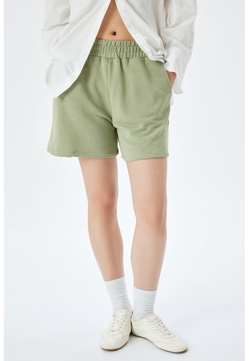 Pantaloni scurti din amestec de bumbac cu buzunare laterale-FEMEI/IMBRACAMINTE/Pantaloni si colanti-IMBRACAMINTE/Pantaloni si colanti