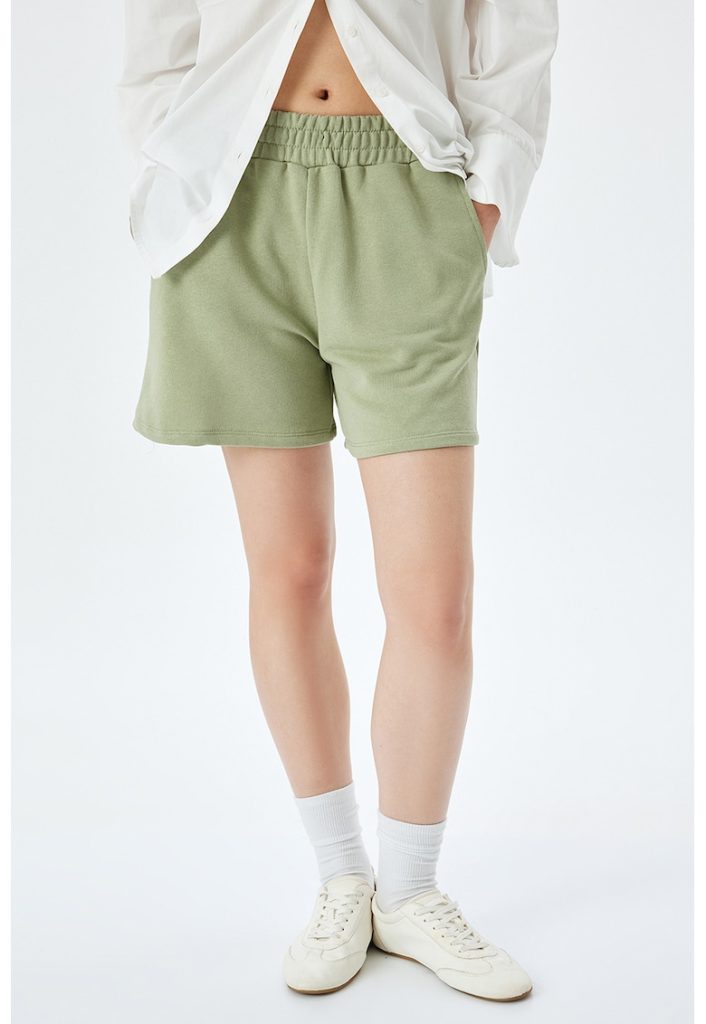 Pantaloni scurti din amestec de bumbac cu buzunare laterale-FEMEI/IMBRACAMINTE/Pantaloni si colanti-IMBRACAMINTE/Pantaloni si colanti