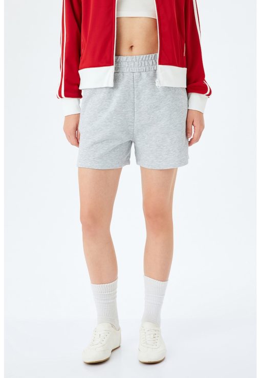 Pantaloni scurti din amestec de bumbac cu buzunare laterale-FEMEI/IMBRACAMINTE/Pantaloni si colanti-IMBRACAMINTE/Pantaloni si colanti