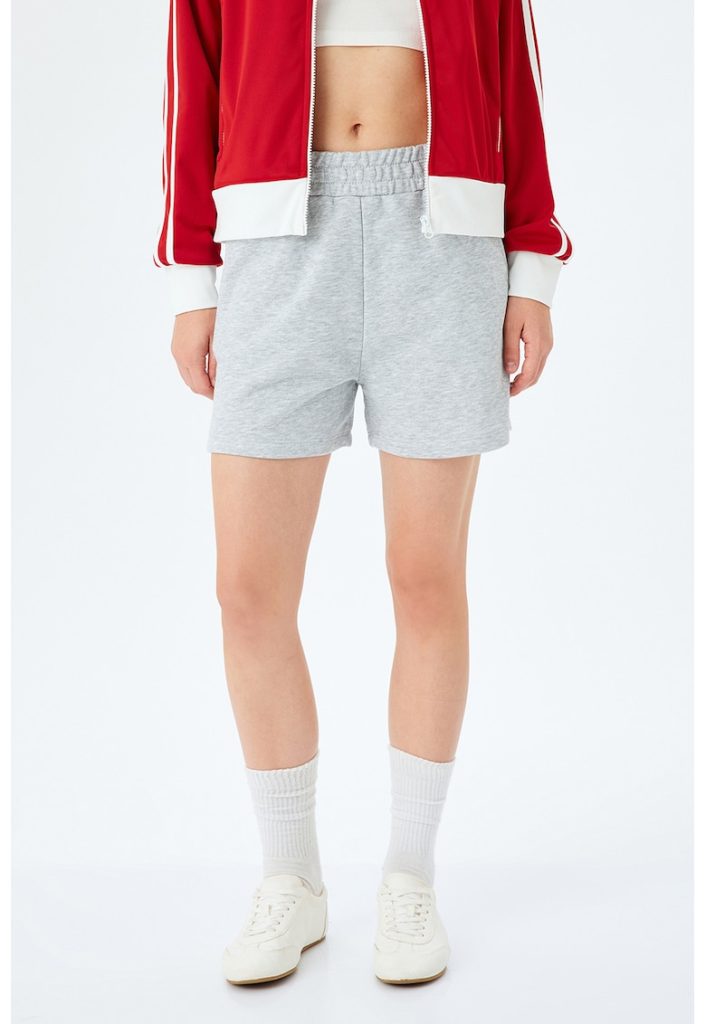 Pantaloni scurti din amestec de bumbac cu buzunare laterale-FEMEI/IMBRACAMINTE/Pantaloni si colanti-IMBRACAMINTE/Pantaloni si colanti