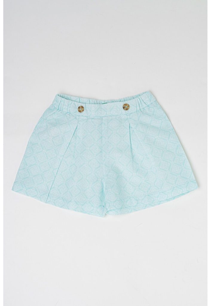 Pantaloni scurti din amestec de in cu imprimeu-FETE/IMBRACAMINTE/Sorturi-IMBRACAMINTE/Sorturi