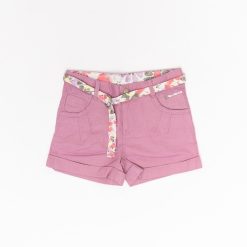 Pantaloni scurti fetite -  cu curea - 35412-1 - Mov --FETE/IMBRACAMINTE/Sorturi-IMBRACAMINTE/Sorturi