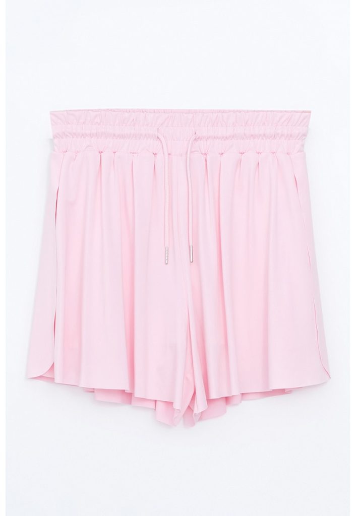 Pantaloni scurti uni cu snur-FEMEI/IMBRACAMINTE/Pantaloni si colanti-IMBRACAMINTE/Pantaloni si colanti