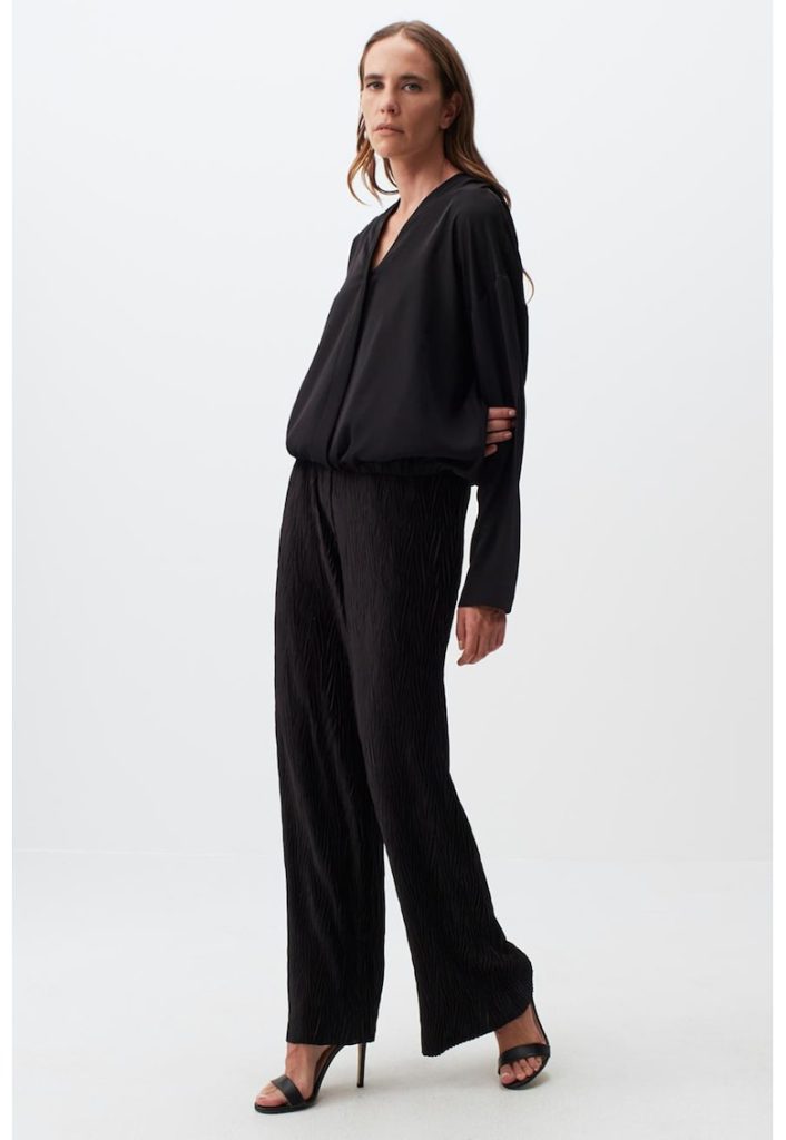 Pantaloni texturati cu croiala ampla-FEMEI/IMBRACAMINTE/Pantaloni si colanti-IMBRACAMINTE/Pantaloni si colanti