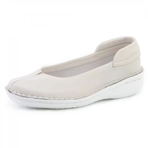 Pantofi confortabili din piele naturala Andreea Crem-Pantofi-Pantofi