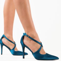 Pantofi cu toc Allow Albastri 2