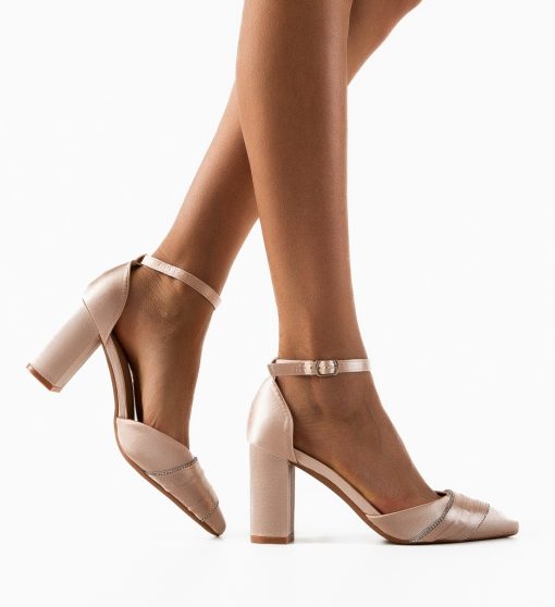 Pantofi dama Kunth Bej-Pantofi cu toc-Pantofi cu toc