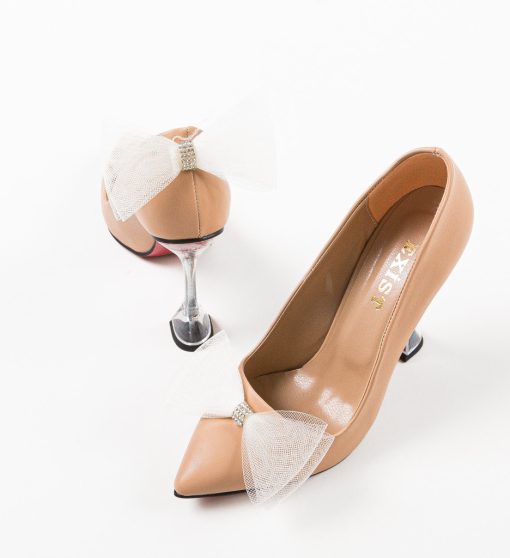 Pantofi dama Yret Bej-Pantofi cu toc-Pantofi cu toc