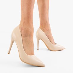 Pantofi dama stiletto Finnia Bej 2-Pantofi cu toc-Pantofi cu toc