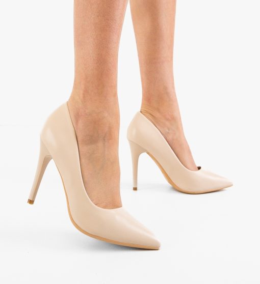 Pantofi dama stiletto Finnia Bej 2-Pantofi cu toc-Pantofi cu toc