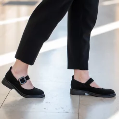 Pantofi piele naturala 645 negru velur-Pantofi-Pantofi