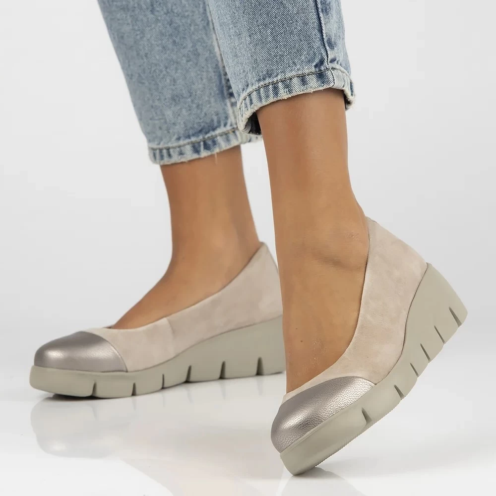Pantofi piele naturala 6758 bej-Pantofi-Pantofi