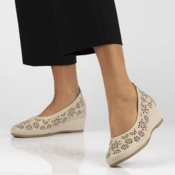 Pantofi piele naturala 6864 bej-Pantofi-Pantofi
