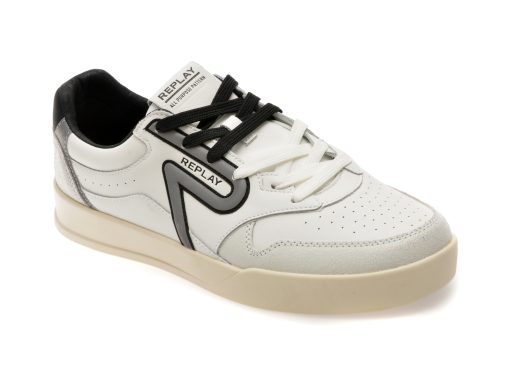 Pantofi sport REPLAY alb-negru