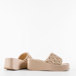 Papuci dama Torne Bej 4