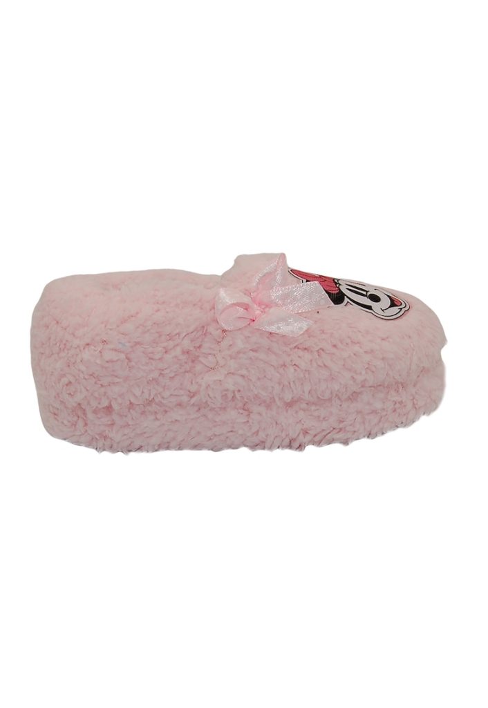 Papuci pufosi cu aplicatii cu Minnie Mouse-FETE/INCALTAMINTE/Papuci-INCALTAMINTE/Papuci