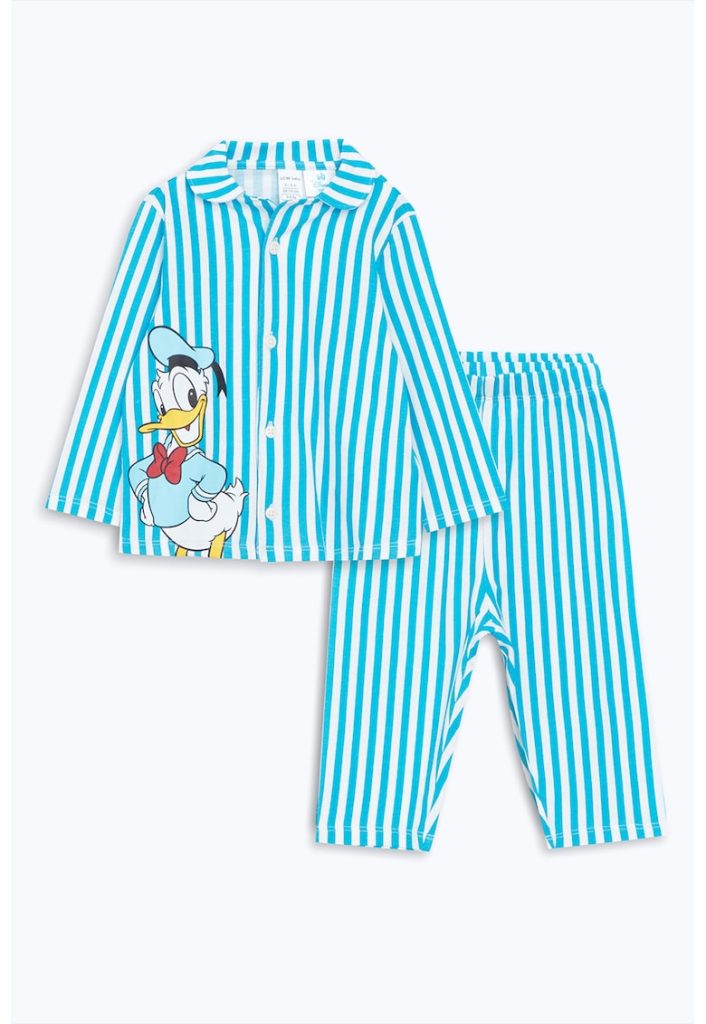 Pijama cu imprimeu Donald Duck si model in dungi-BAIETI/IMBRACAMINTE/Pijamale si halate de baie-IMBRACAMINTE/Pijamale si halate de baie