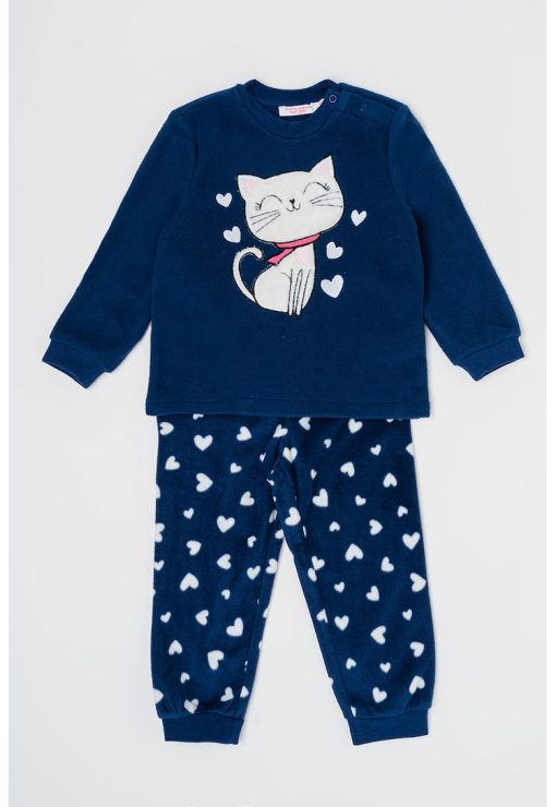 Pijama cu pantaloni lungi si model grafic-FETE/IMBRACAMINTE/Pijamale si halate de baie-IMBRACAMINTE/Pijamale si halate de baie