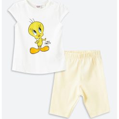 Pijama cu pantaloni scurti - din bumbac - cu imprimeu-FETE/IMBRACAMINTE/Pijamale si halate de baie-IMBRACAMINTE/Pijamale si halate de baie