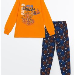 Pijama din bumbac cu imprimeu-BAIETI/IMBRACAMINTE/Pijamale si halate de baie-IMBRACAMINTE/Pijamale si halate de baie