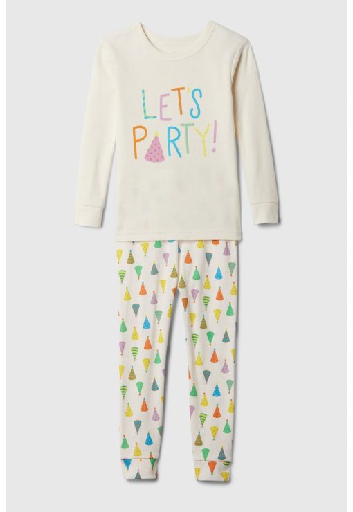 Pijama din bumbac organic cu imprimeu-FETE/IMBRACAMINTE/Pijamale si halate de baie-IMBRACAMINTE/Pijamale si halate de baie