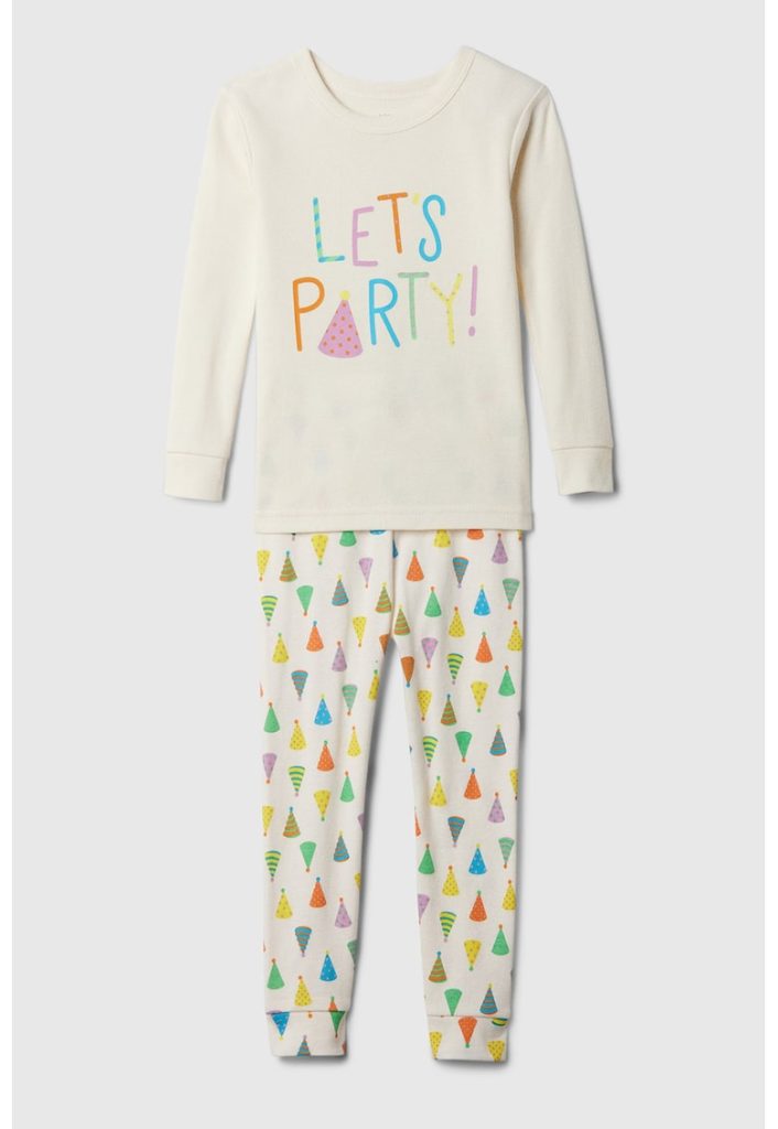 Pijama din bumbac organic cu imprimeu-FETE/IMBRACAMINTE/Pijamale si halate de baie-IMBRACAMINTE/Pijamale si halate de baie