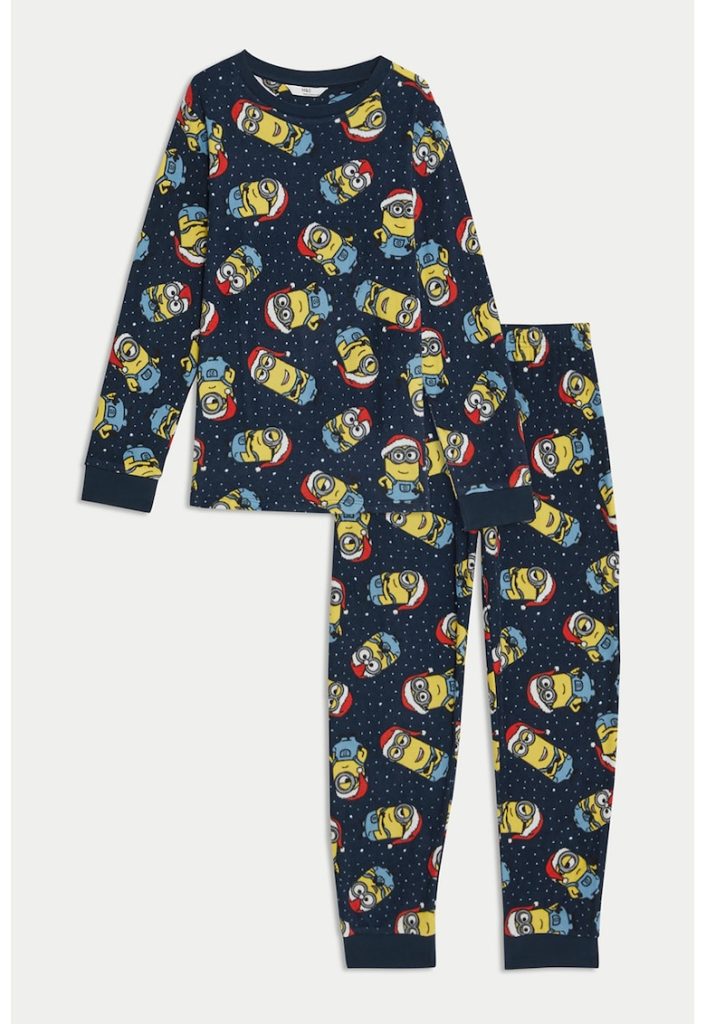Pijama din fleece cu imprimeu Minions-BAIETI/IMBRACAMINTE/Pijamale si halate de baie-IMBRACAMINTE/Pijamale si halate de baie