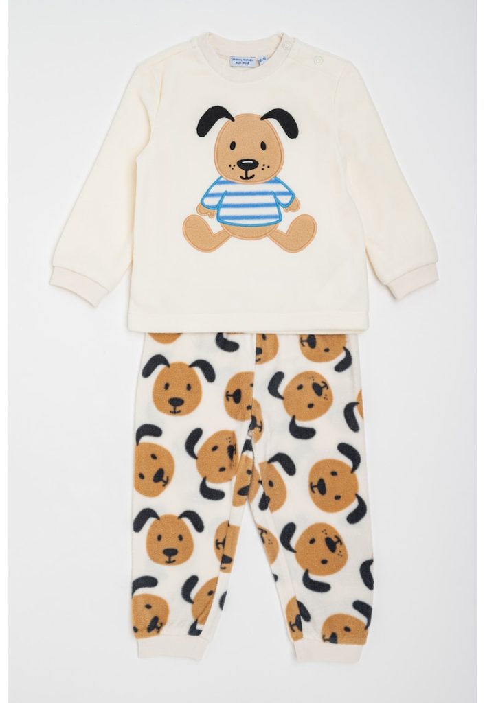 Pijama din fleece cu imprimeu animale-BAIETI/IMBRACAMINTE/Pijamale si halate de baie-IMBRACAMINTE/Pijamale si halate de baie