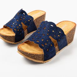 Platforme dama Eloise Bleumarin 3