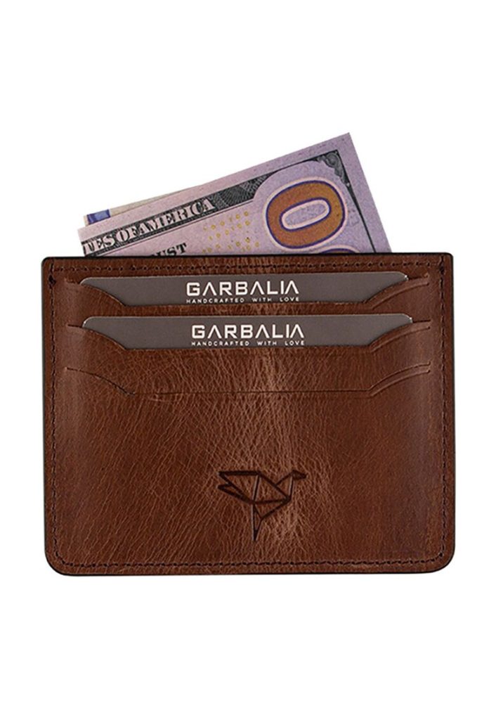 Portcart din piele cu logo discret-FEMEI/GENTI SI ACCESORII/Portofele si brelocuri-GENTI SI ACCESORII/Portofele si brelocuri