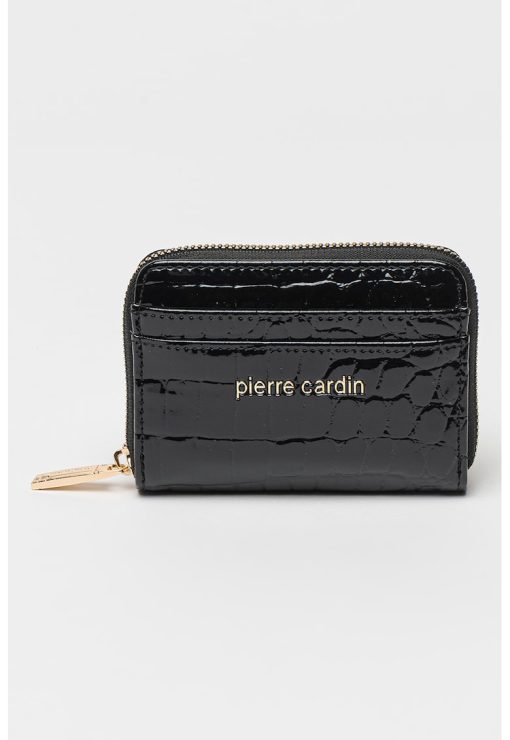 Portofel cu fermoar - logo si aspect de piele de crocodil-FEMEI/GENTI SI ACCESORII/Portofele si brelocuri-GENTI SI ACCESORII/Portofele si brelocuri