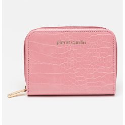 Portofel cu logo si aspect de piele de crocodil-FEMEI/GENTI SI ACCESORII/Portofele si brelocuri-GENTI SI ACCESORII/Portofele si brelocuri