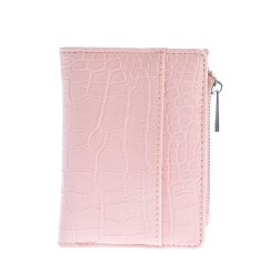 Portofel roz cu aspect piele de sarpe-FEMEI/GENTI SI ACCESORII/Portofele si brelocuri-GENTI SI ACCESORII/Portofele si brelocuri