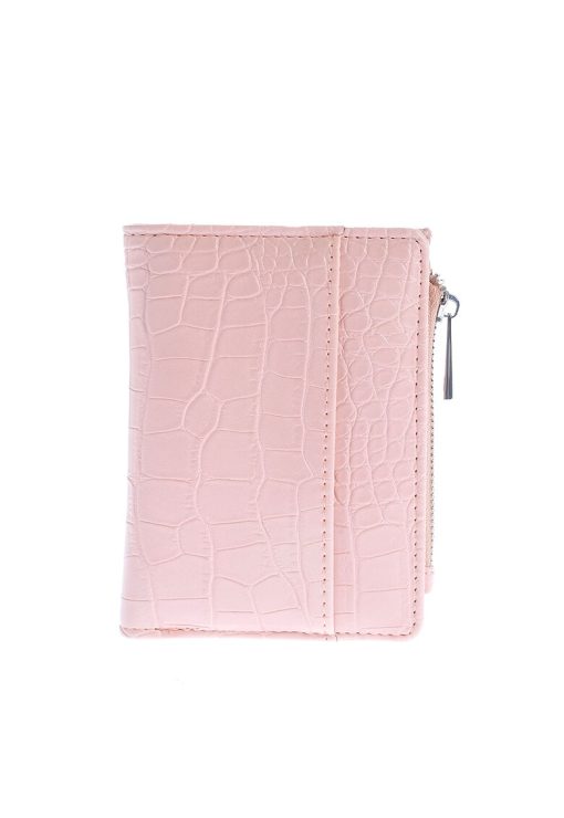 Portofel roz cu aspect piele de sarpe-FEMEI/GENTI SI ACCESORII/Portofele si brelocuri-GENTI SI ACCESORII/Portofele si brelocuri