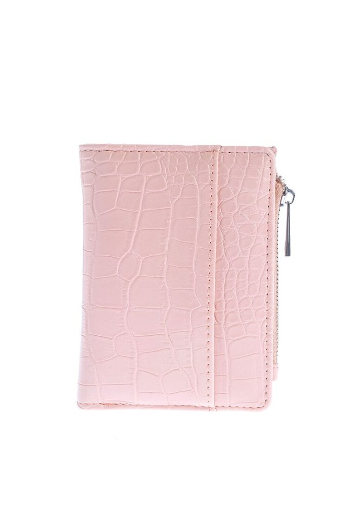 Portofel roz cu aspect piele de sarpe-FEMEI/GENTI SI ACCESORII/Portofele si brelocuri-GENTI SI ACCESORII/Portofele si brelocuri