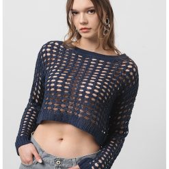 Pulover crop cu perforatii Ibiza-FEMEI/IMBRACAMINTE/Pulovere si cardigane-IMBRACAMINTE/Pulovere si cardigane