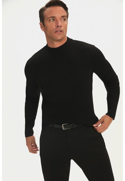 Pulover slim fit cu guler scurt-BARBATI/IMBRACAMINTE/Pulovere si cardigane-IMBRACAMINTE/Pulovere si cardigane