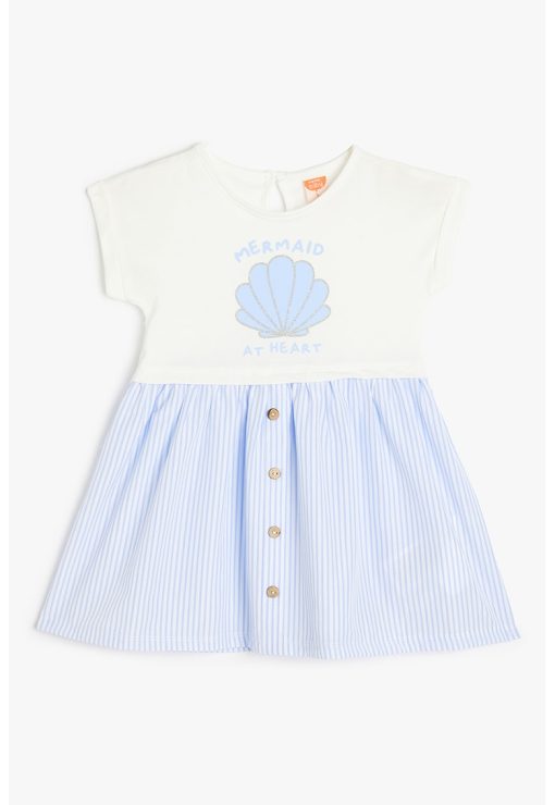 Rochie combi cu imprimeu-FETE/IMBRACAMINTE/Rochii-IMBRACAMINTE/Rochii