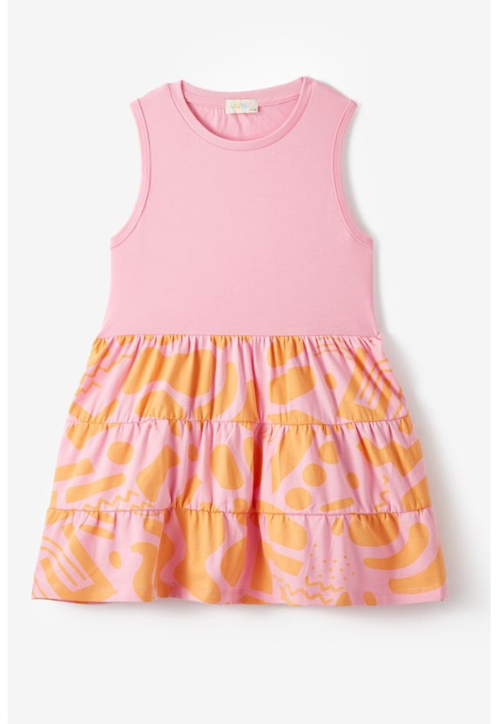 Rochie combi cu imprimeu-FETE/IMBRACAMINTE/Rochii-IMBRACAMINTE/Rochii