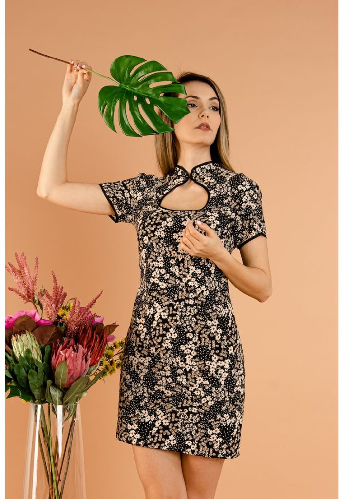 Rochie cu guler mandarin Verona-FEMEI/IMBRACAMINTE/Rochii-IMBRACAMINTE/Rochii