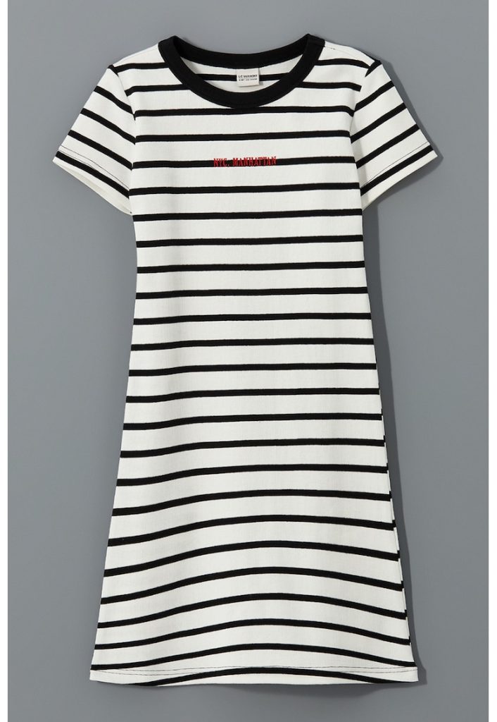 Rochie din amestec de bumbac cu dungi-FETE/IMBRACAMINTE/Rochii-IMBRACAMINTE/Rochii
