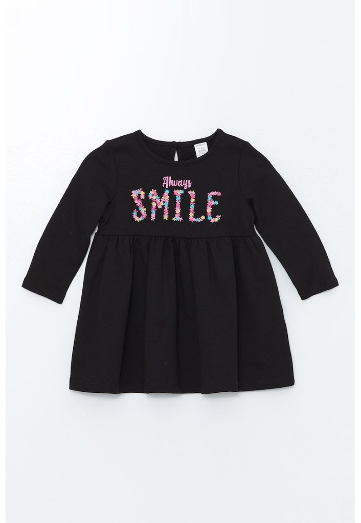 Rochie evazata cu imprimeu-FETE/IMBRACAMINTE/Rochii-IMBRACAMINTE/Rochii