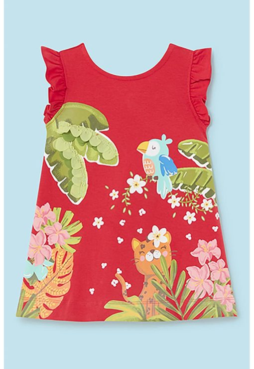 Rochie fara maneci cu imprimeu grafic-FETE/IMBRACAMINTE/Rochii-IMBRACAMINTE/Rochii