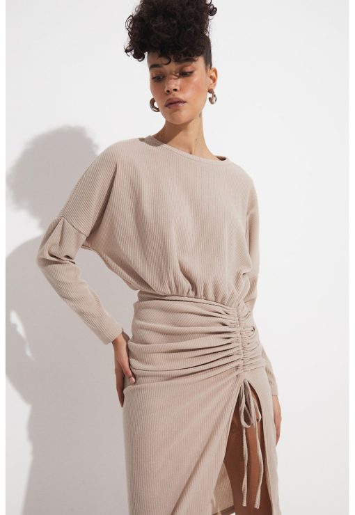 Rochie midi cu fronseuri-FEMEI/IMBRACAMINTE/Rochii-IMBRACAMINTE/Rochii