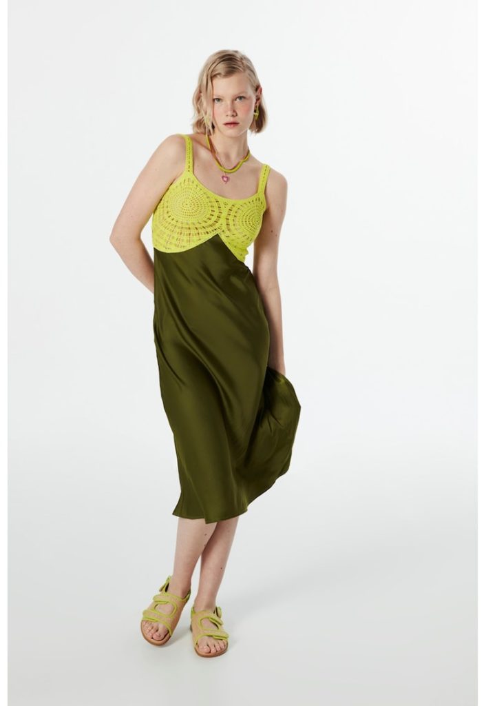 Rochie midi cu model colorblock-FEMEI/IMBRACAMINTE/Rochii-IMBRACAMINTE/Rochii