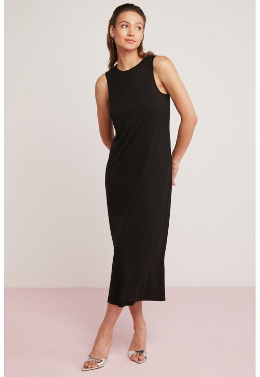 Rochie midi cu slit pe spate-FEMEI/IMBRACAMINTE/Rochii-IMBRACAMINTE/Rochii