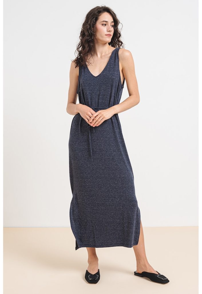 Rochie midi cu slituri laterale-FEMEI/IMBRACAMINTE/Rochii-IMBRACAMINTE/Rochii